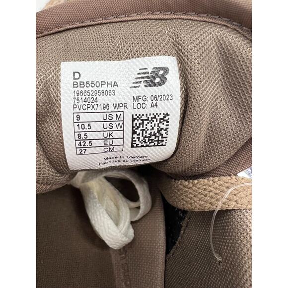 New Balance 550 Suede Mushroom BB550PHA Sneakers Men's Size 9 - Picture 3 of 12